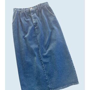 Vintage CROSSROADS Denim Midi Back Slit Skirt 90s / 00s Size 29